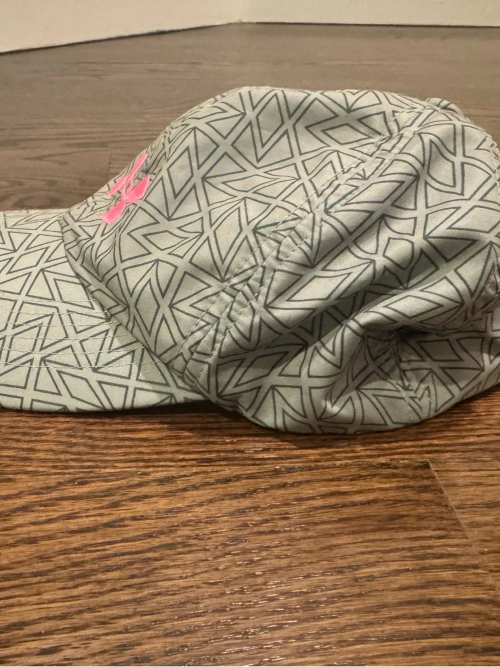 Under Armour Gray Geometric Hat with Pink Logo